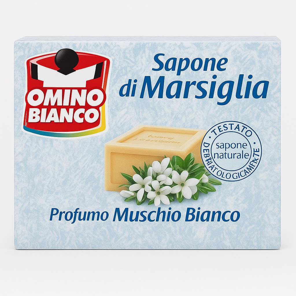 Omino Bianco Sapone di Marsiglia Muschio Bianco | 2 x 125 g