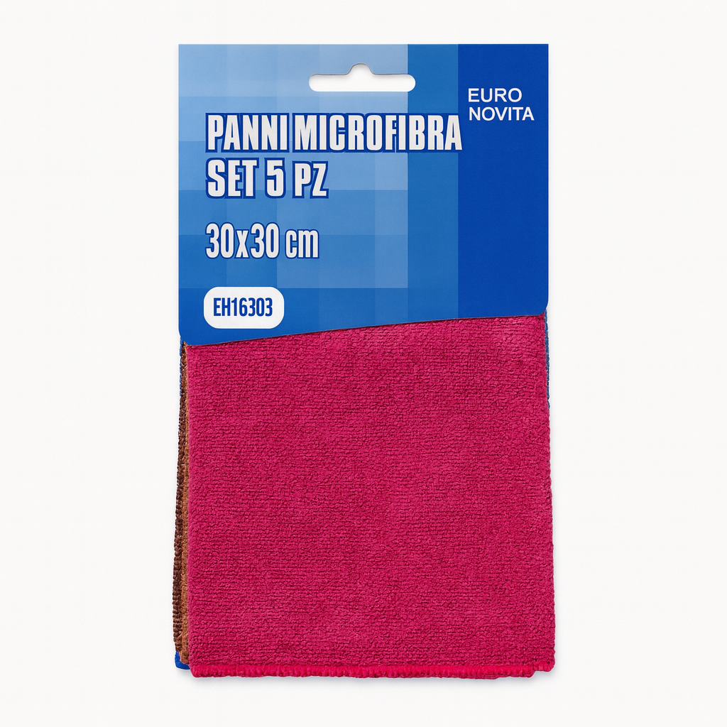 Panni in Microfibra Euro Novità | 4 pezzi 30x30 cm