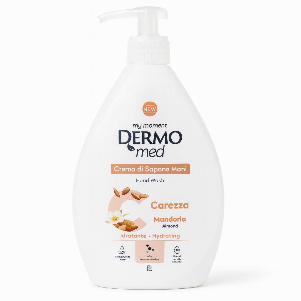 Dermomed Crema di Sapone Mani Carezza Mandorla Idratante | 500 ml