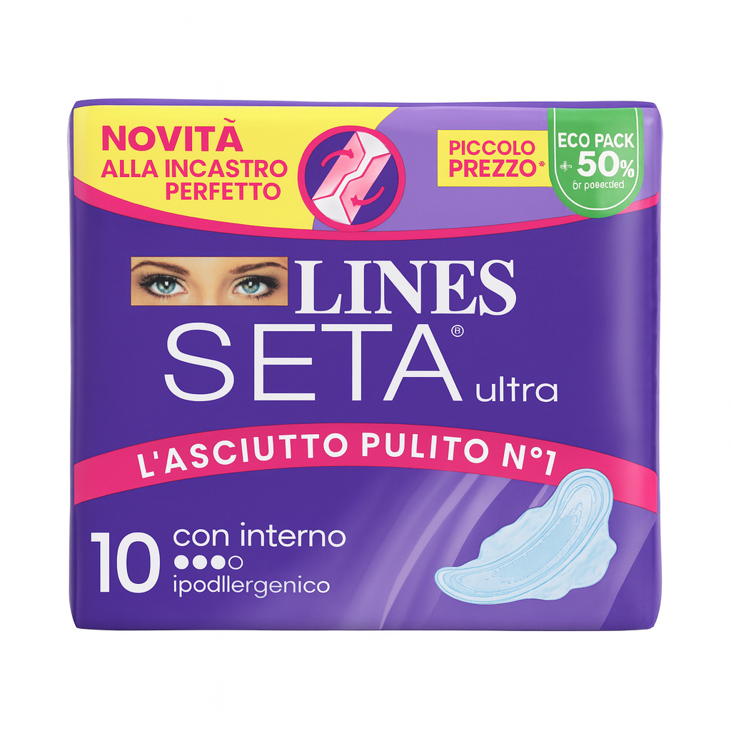 Lines Seta Ultra Assorbenti Ipoallergenici L’Asciutto Pulito N°1 | 10 pz