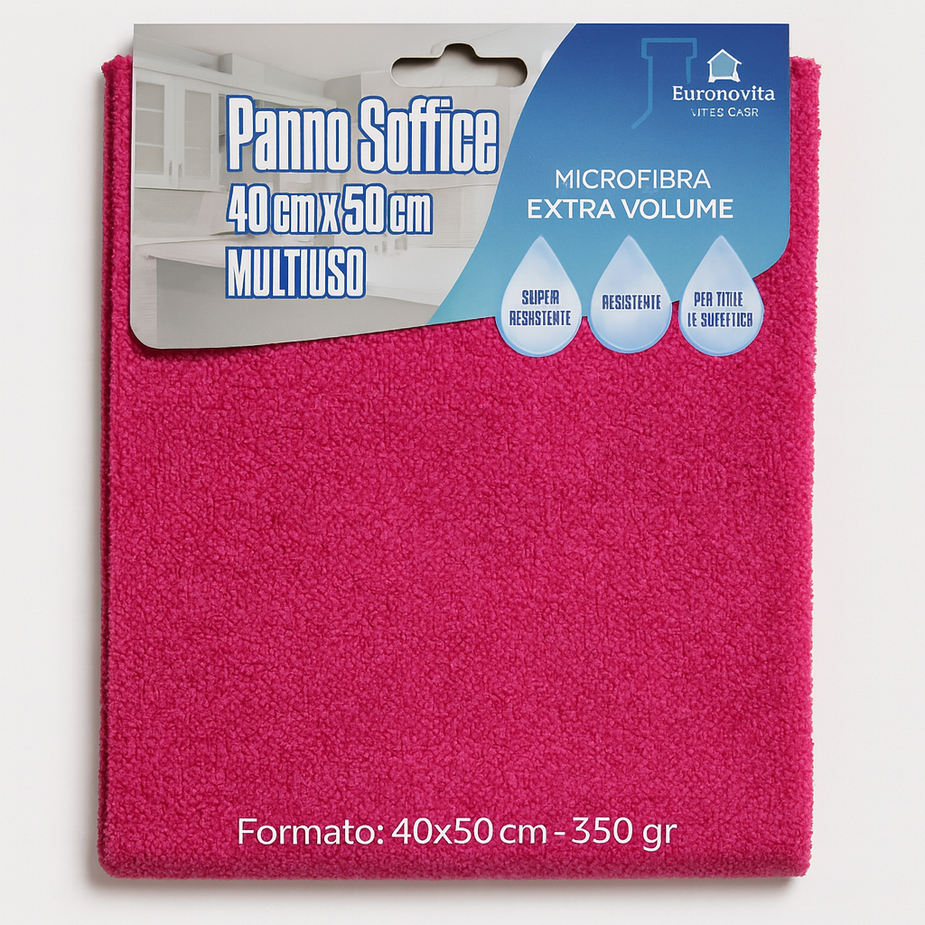 Panno Soffice Microfibra Extra Volume 40×50 cm | 350 gr