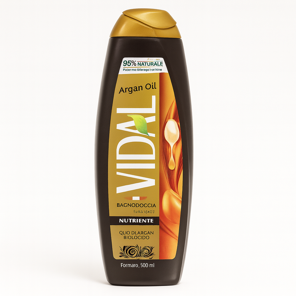 Vidal Bagnodoccia Nutriente Argan Oil con Olio di Argan Biologico | 500 ml