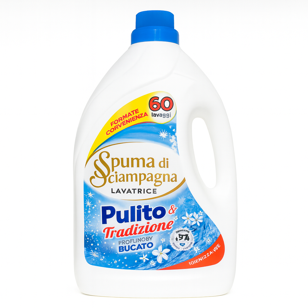 Spuma di Sciampagna Lavatrice Pulito & Tradizione | 60 Lavaggi