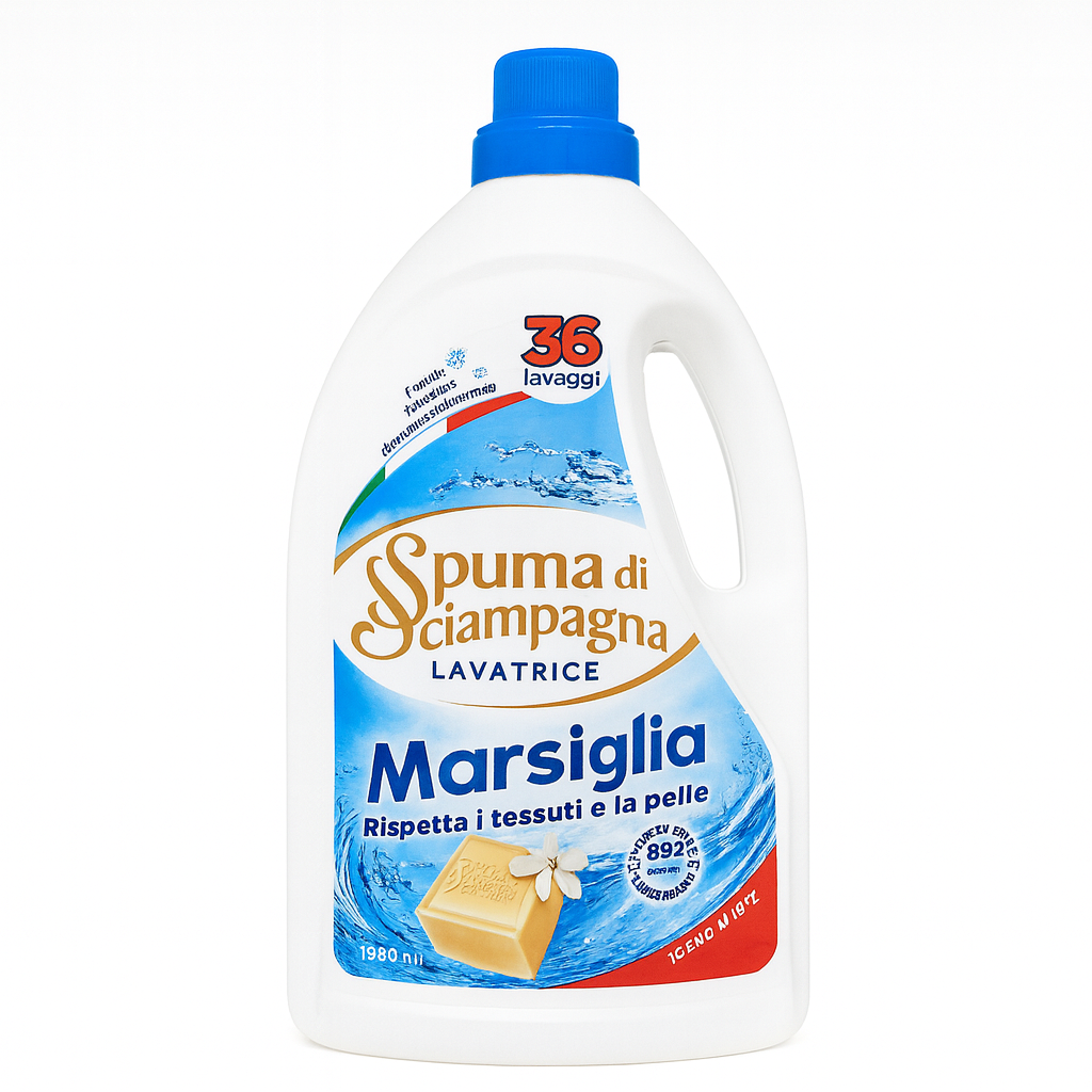 Spuma di Sciampagna Lavatrice Marsiglia | 36 Lavaggi
