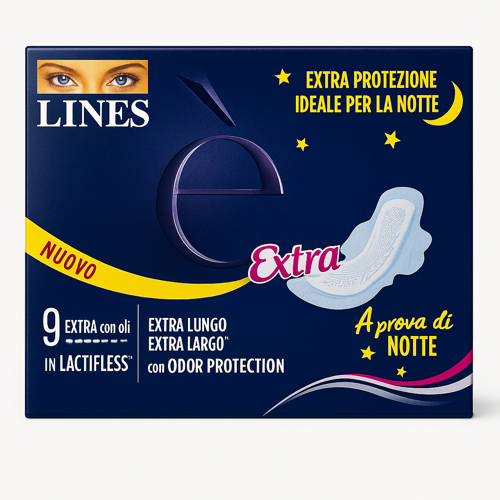 Lines Notte Extra Protezione con Odor Protection | 9 pz
