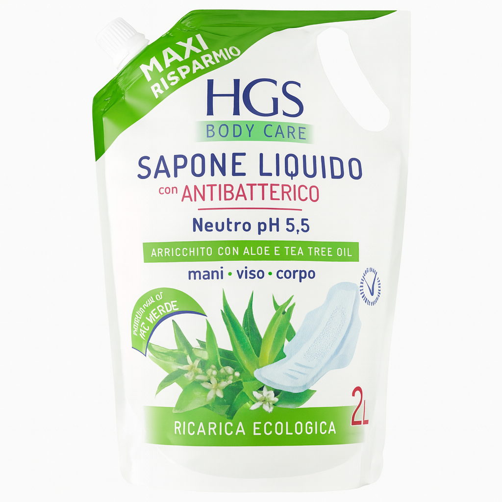 HGS Sapone Liquido con Antibatterico Aloe e Tea Tree Oil | 2 L