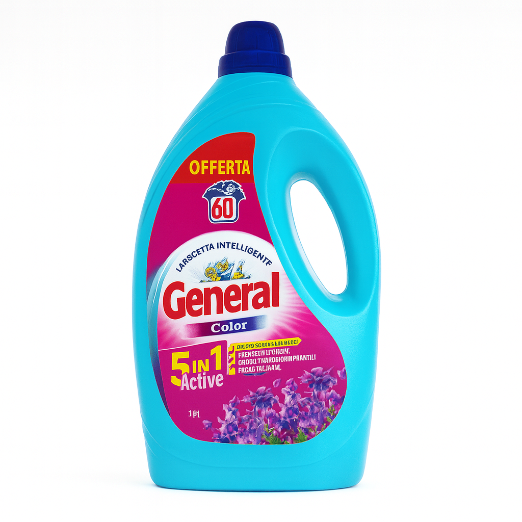 General Detersivo Color 5 in 1 Active | Flacone 3 L (60 lavaggi)