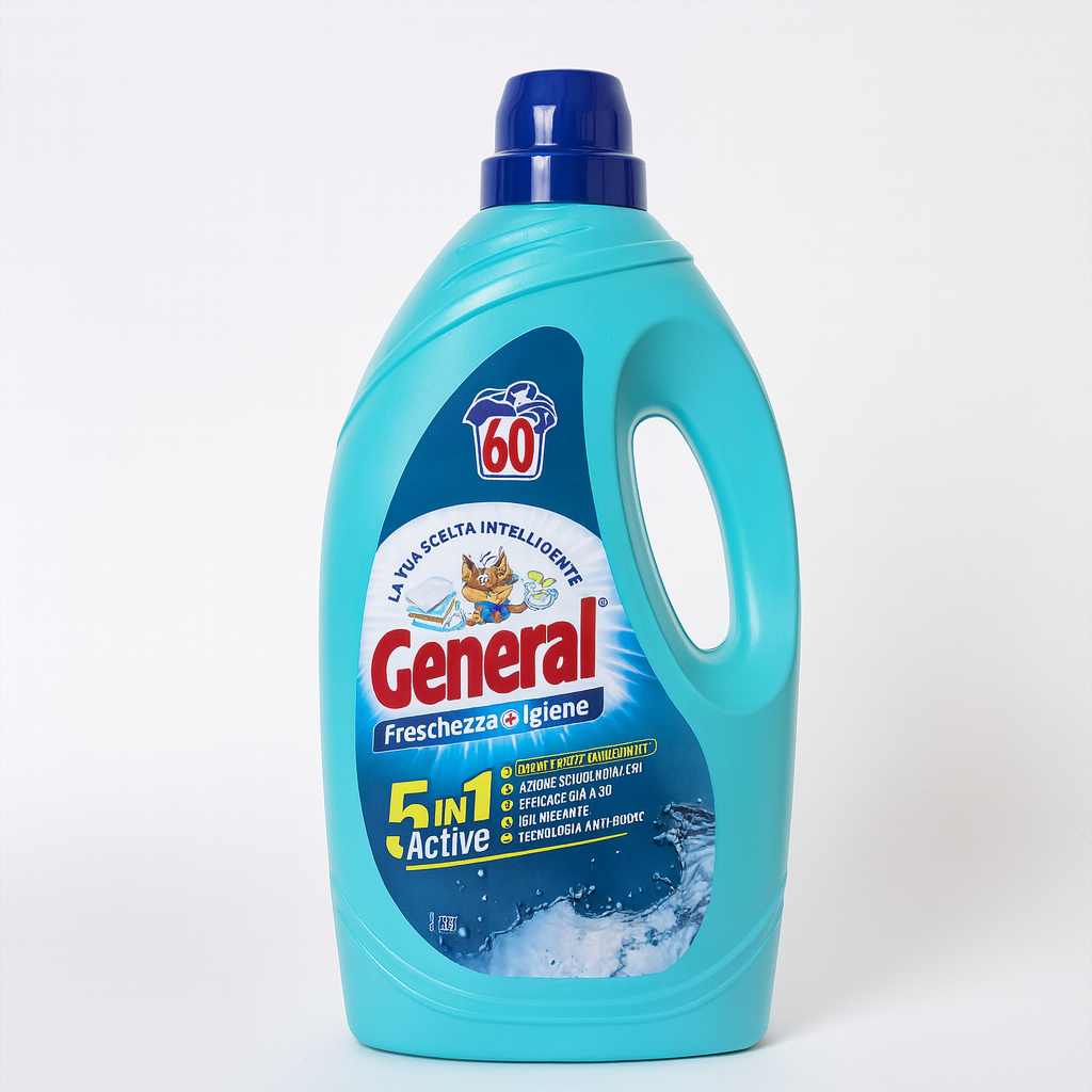 General Freschezza e Igiene 5in1 Active Detergente Lavatrice | 60 Lavaggi