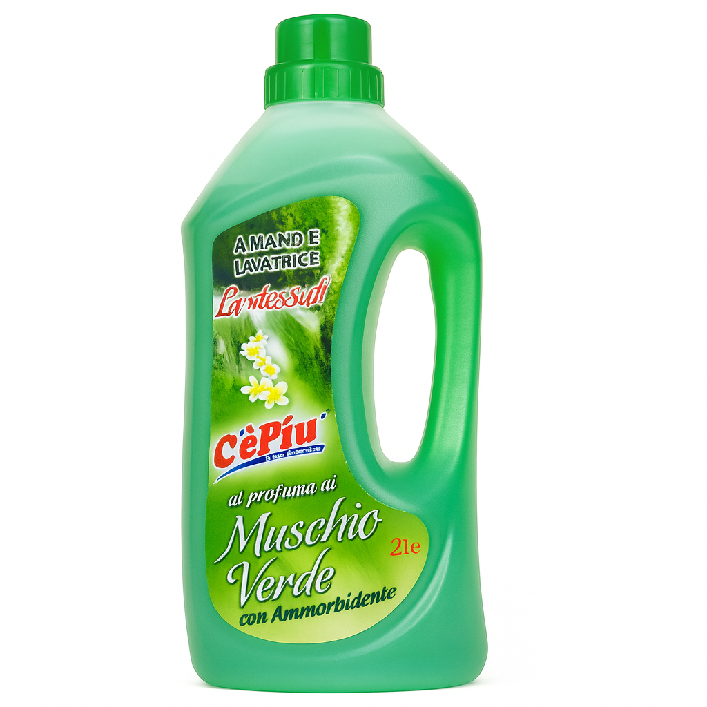 CePiu Lavatessuti Muschio Verde con Ammorbidente | Liquido 2 L