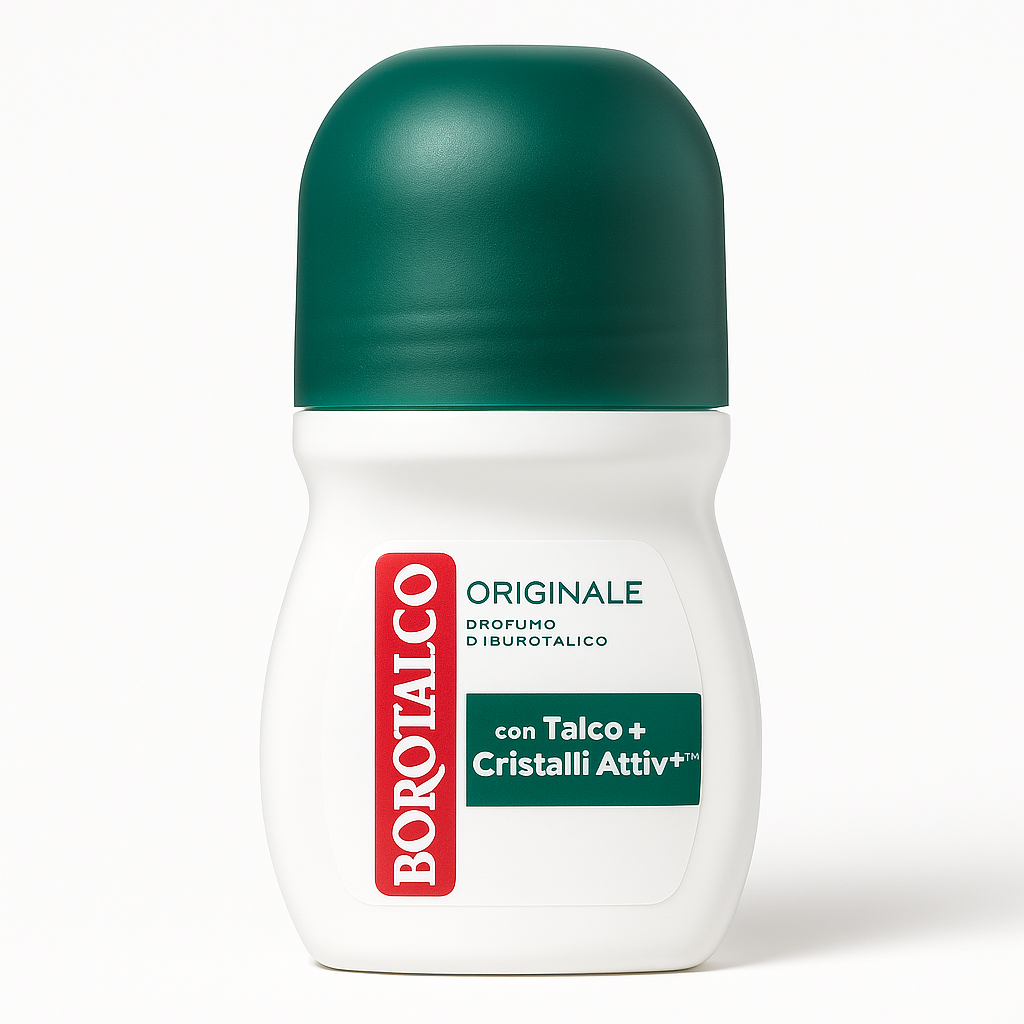 Borotalco Originale con Talco e Cristalli Attivi | Deodorante Roll-On 50 ml