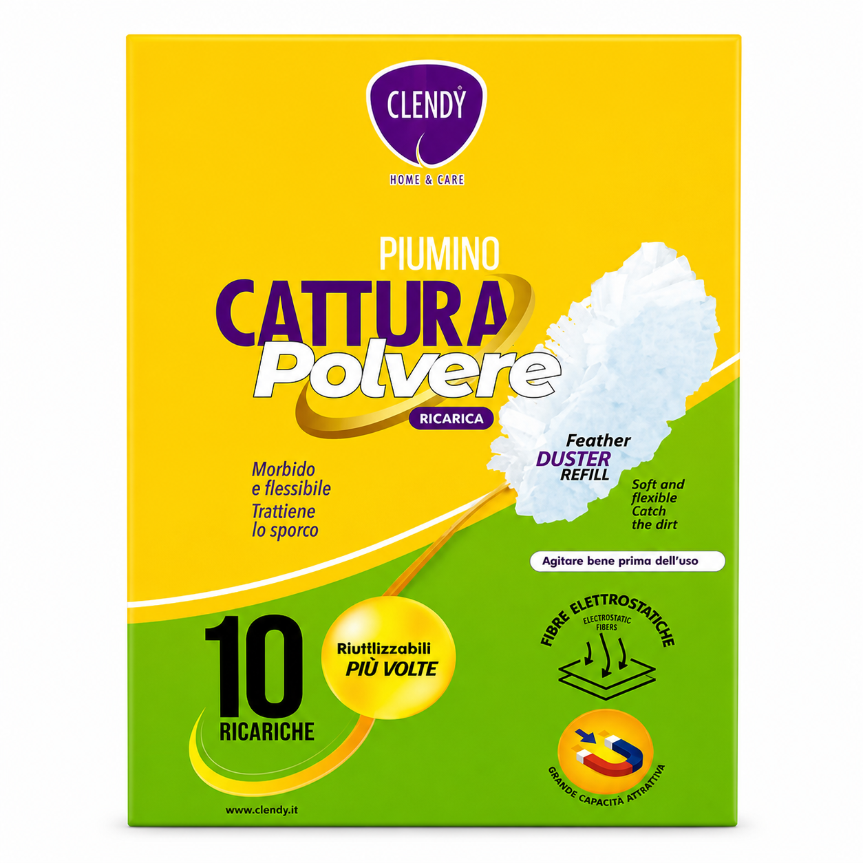 Clendy Piumino Cattura Polvere Ricarica 10pz | 1 confezione