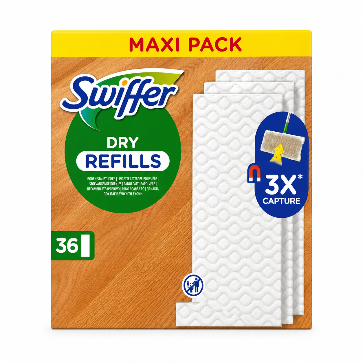 Swiffer Dry Refills Maxi Pack 36 Panni | 1 confezione