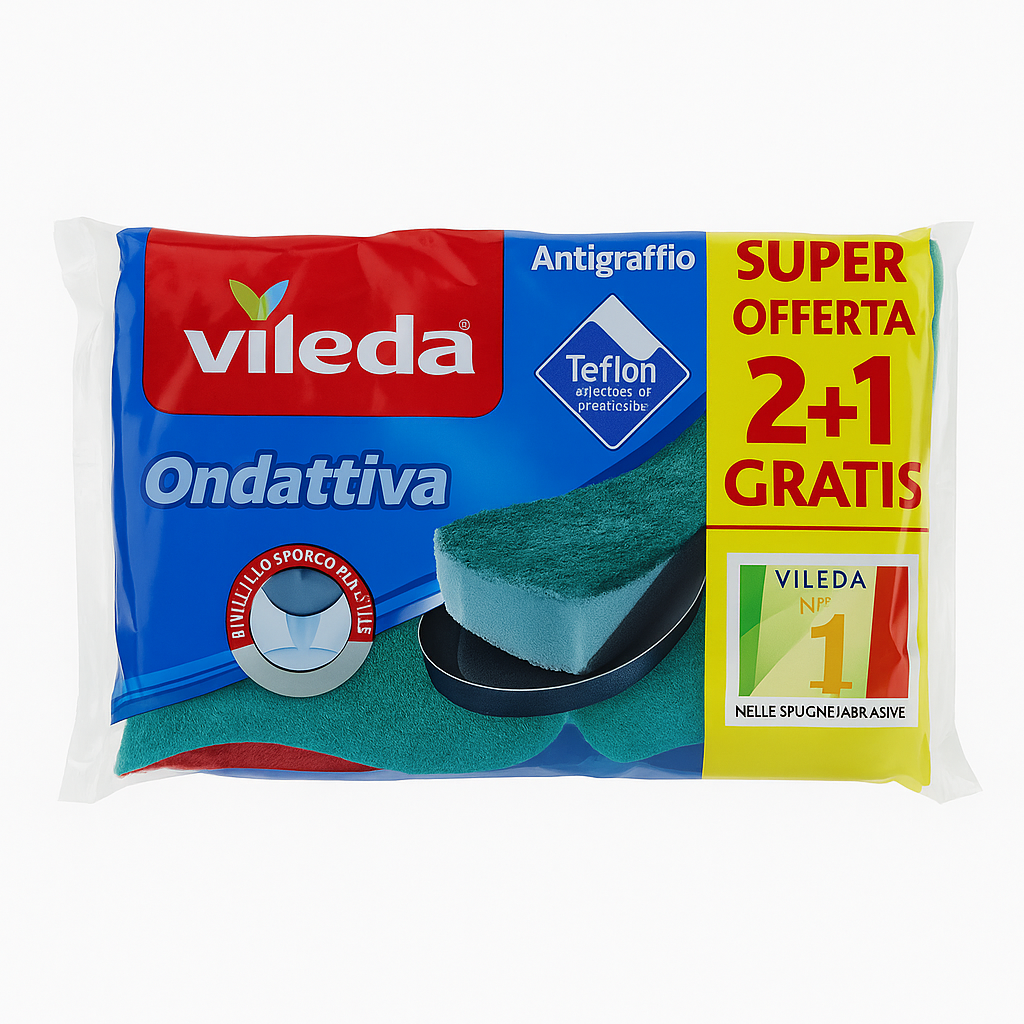 Vileda Ondattiva Spugne Antigraffio | 3 Pezzi