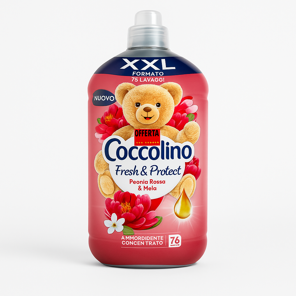 Coccolino Fresh & Protect Peonia Rossa e Mela Ammorbidente | 76 Lavaggi