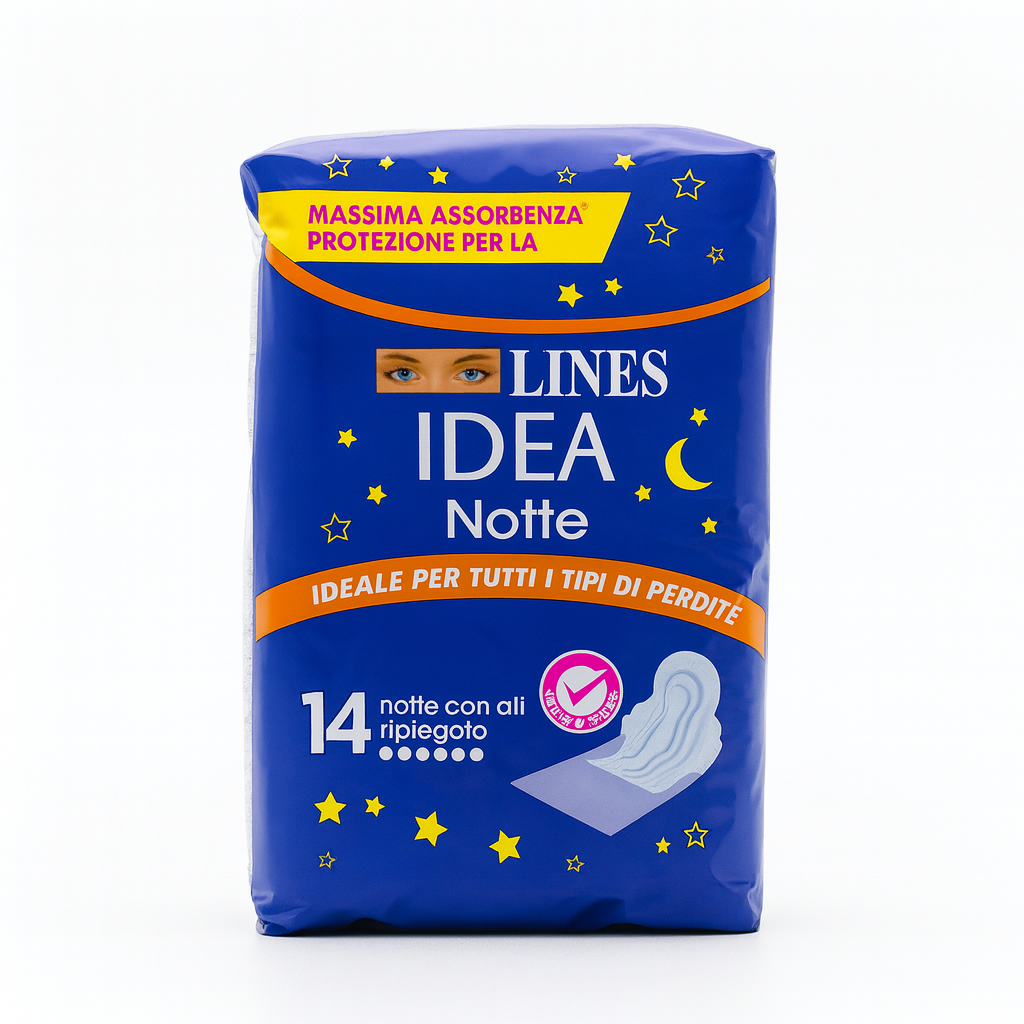 Lines IDEA Notte con Ali Ripiegato | 14 Assorbenti