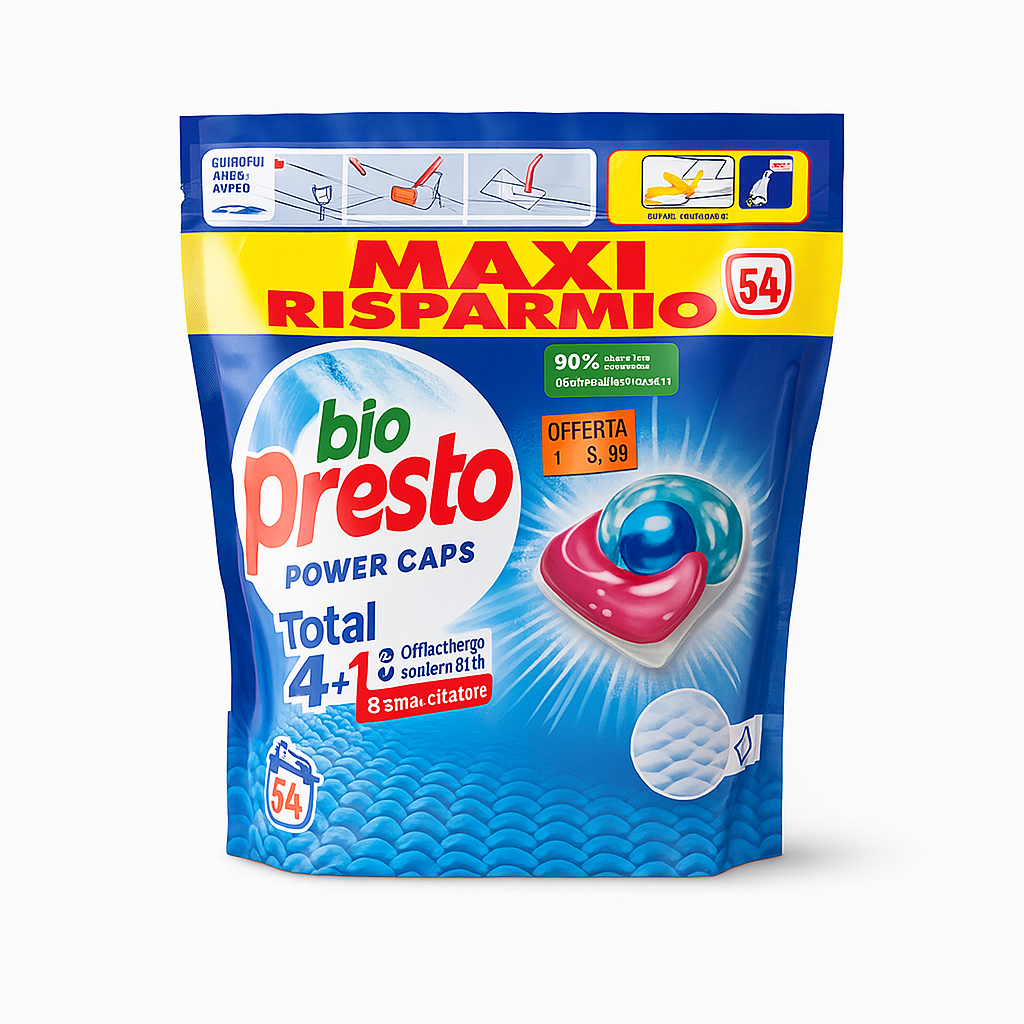 Bio Presto Power Caps Total 4+1 Blu | 54 Lavaggi