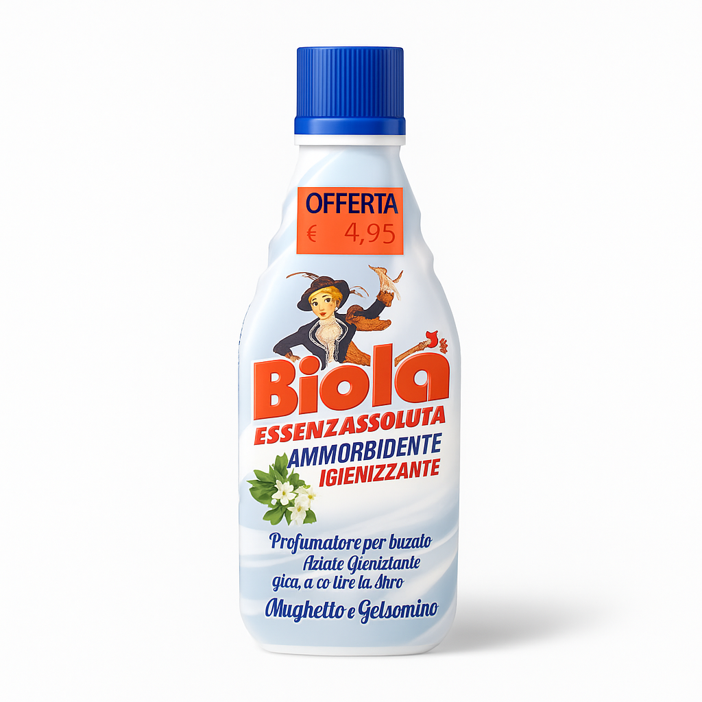 Biolà Essenzassoluta Mughetto e Gelsomino | Ammorbidente Igienizzante 300 ml - 42 lavaggi