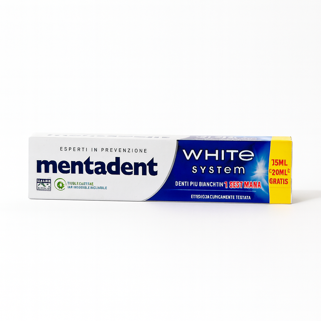 Mentadent White System | 75 ml + 25 ml Gratis