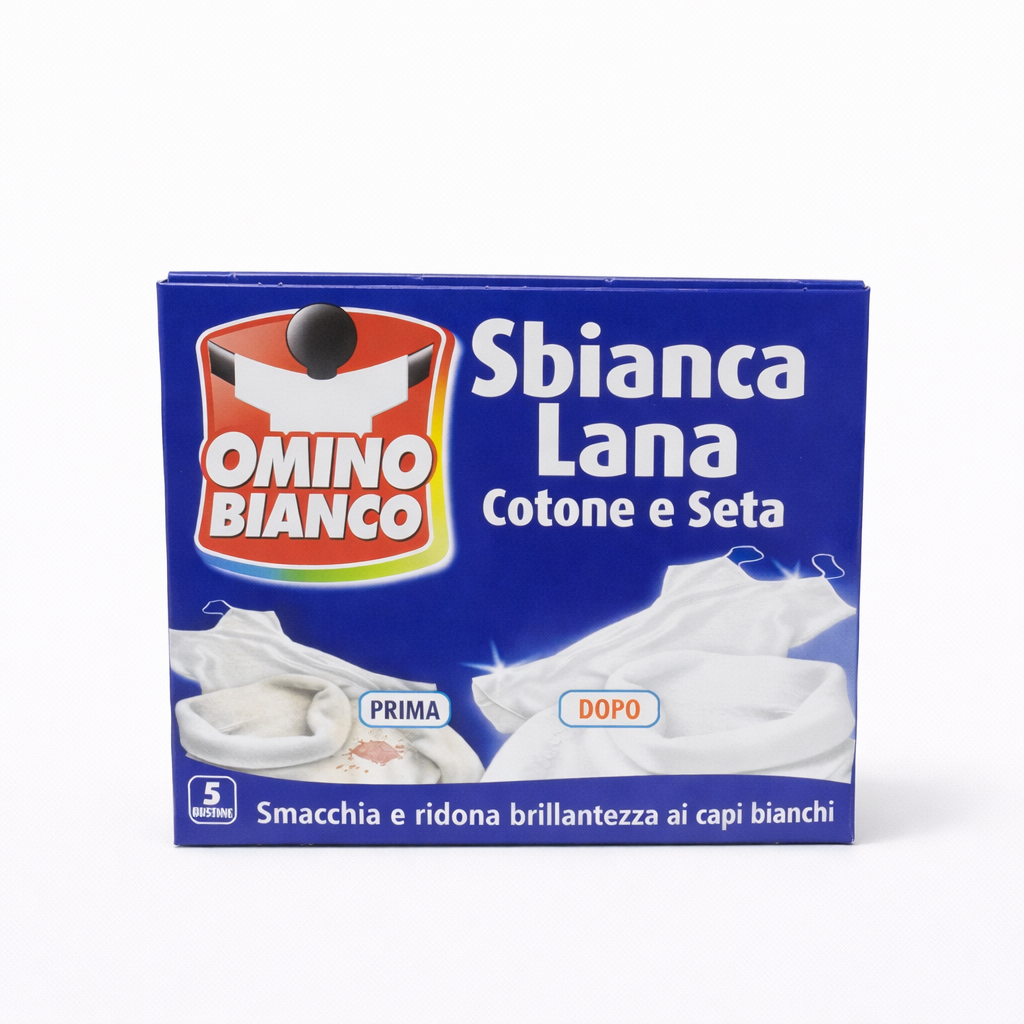 Omino Bianco Sbianca Lana Cotone e Seta 5 Bustine
