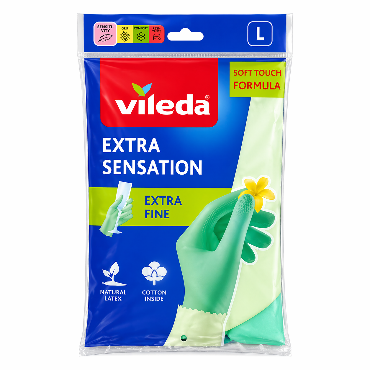 Vileda Extra Sensation Guanti Lattice Taglia L