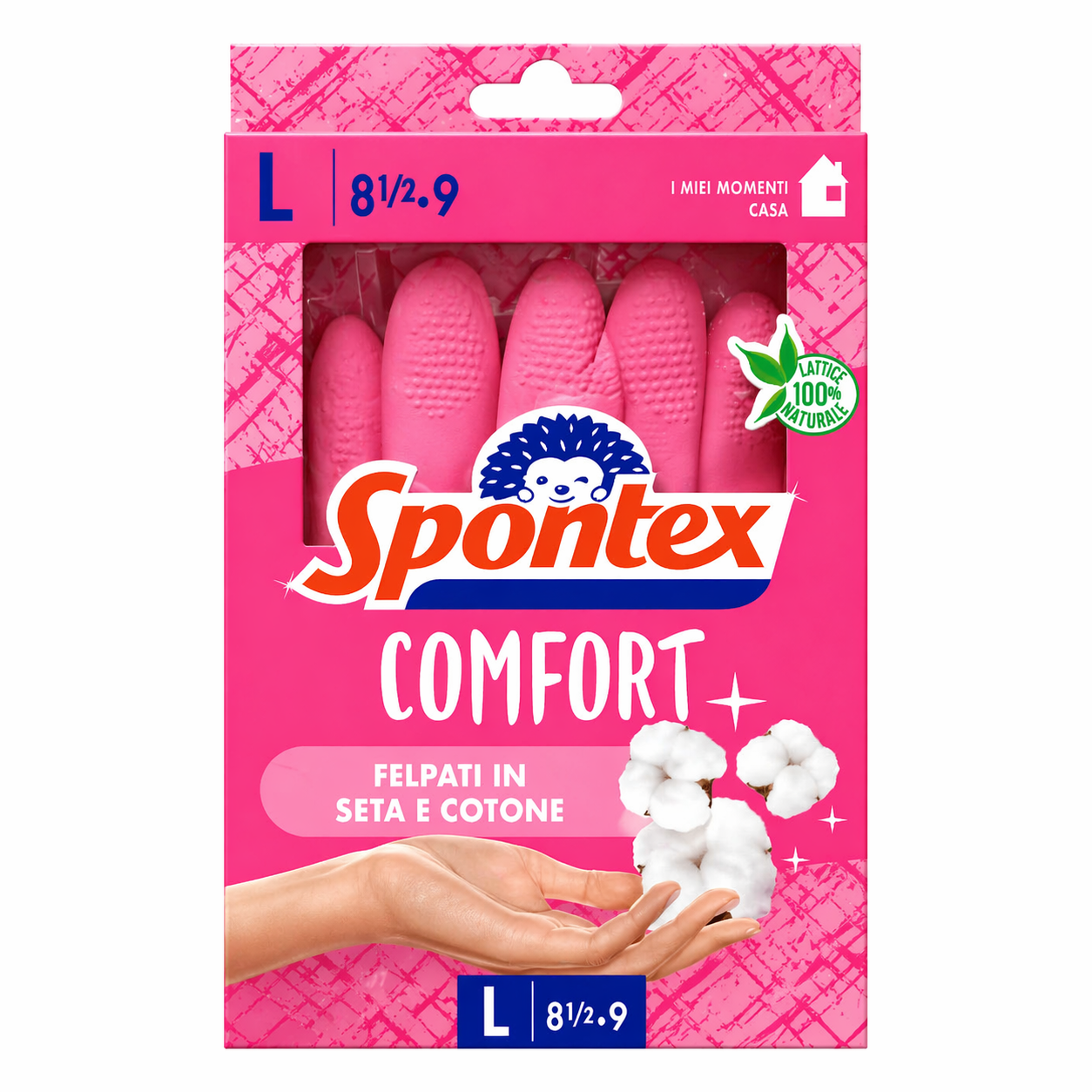 Spontex Comfort+ Guanti Lattice Taglia L (8½–9)