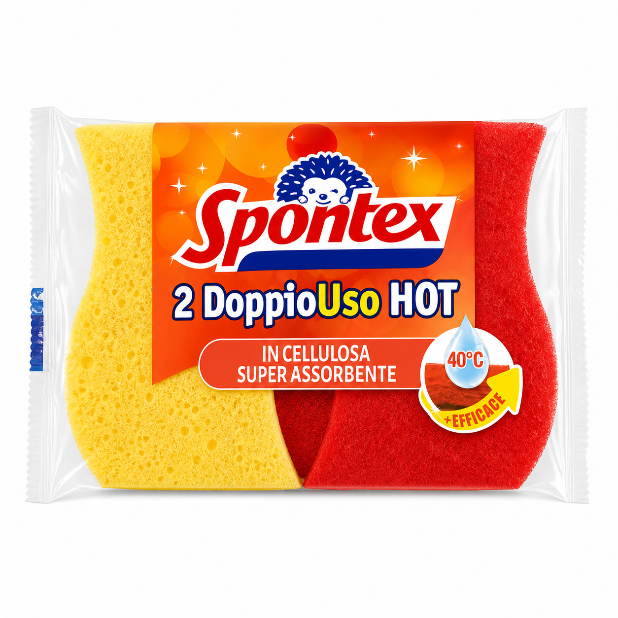 Spontex Spugne Doppio Uso HOT Cellulosa | 2pz