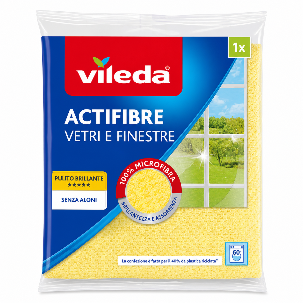 Vileda Actifibre Vetri e Finestre Panno Microfibra | 1pz
