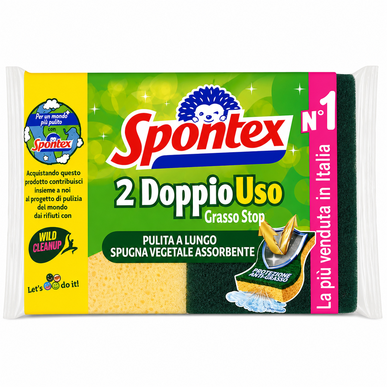 Spontex Spugne Doppio Uso Grasso Stop | 2pz