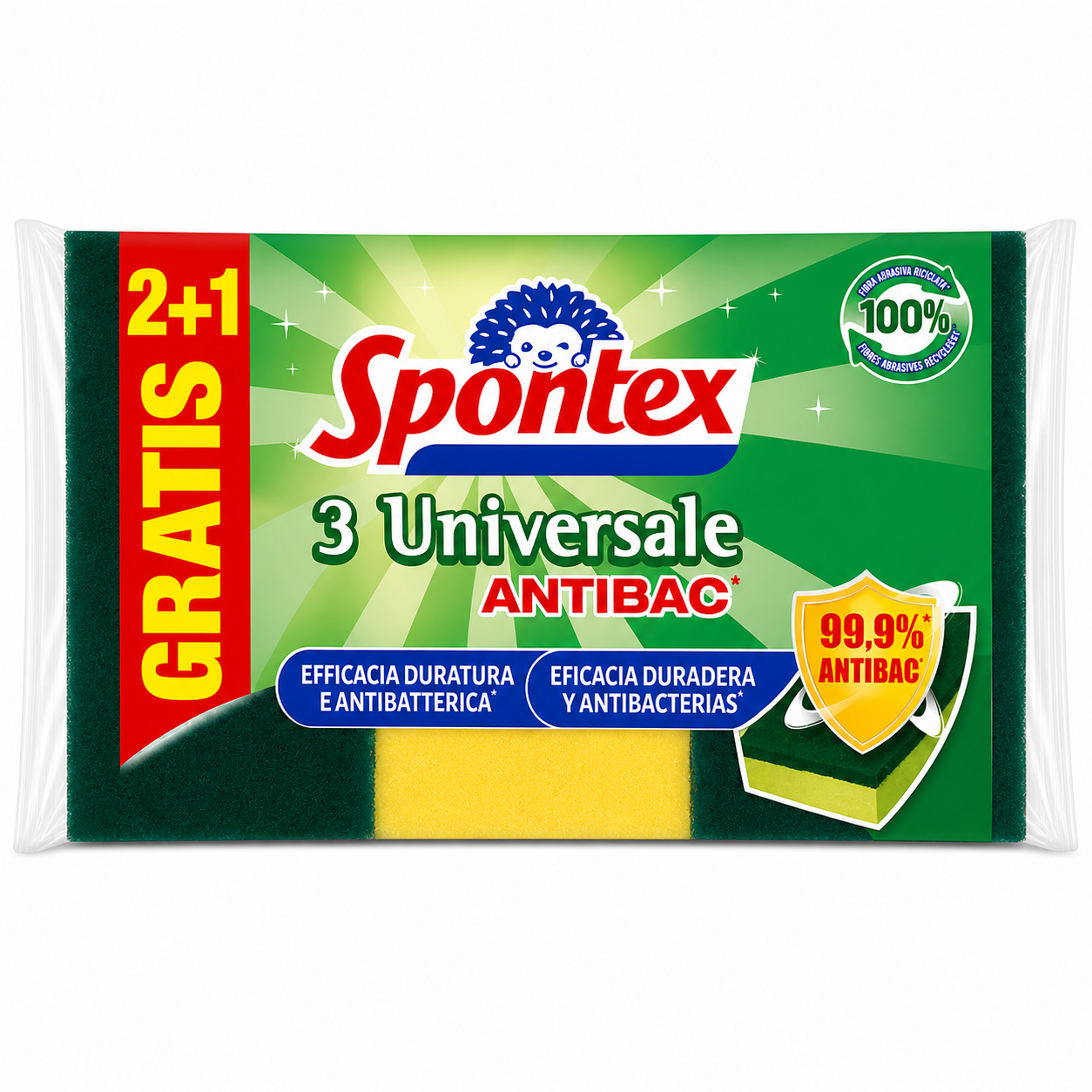 Spontex Spugne Universali Antibac | 3pz