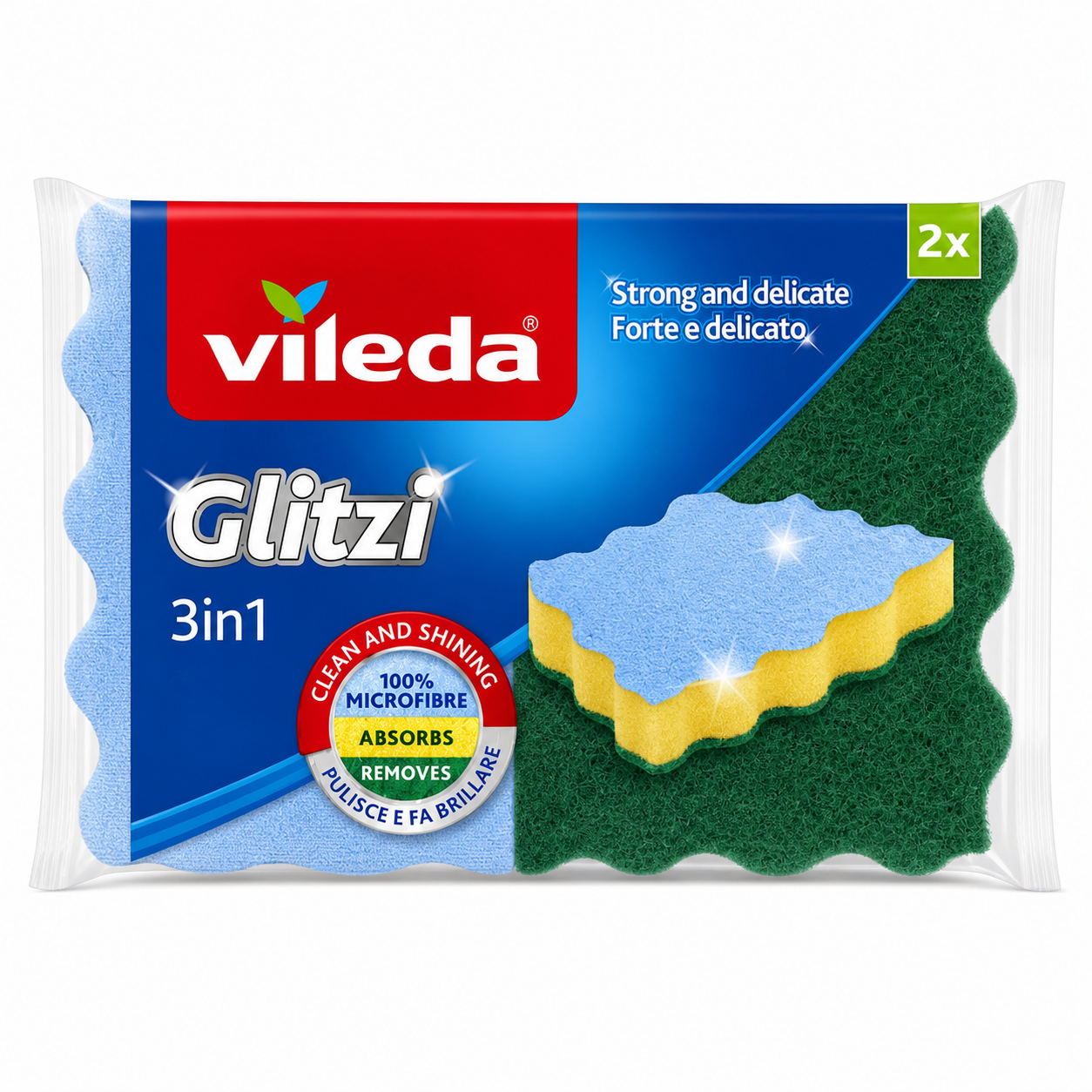 Vileda Glitzi 3in1 Spugne Multiuso | 2pz